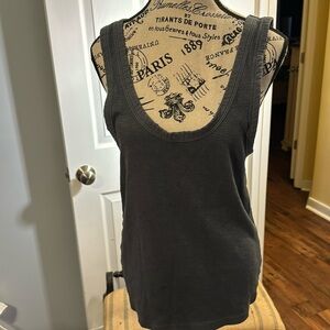 Universal thread size large women’s washed blue tank top